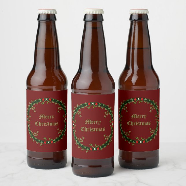 God jul, Anpassningsbar Ölflaska Etikett (Flaskor)