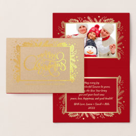 God Jul. Anpassningsbar Photo Luxury Real Folierat Kort