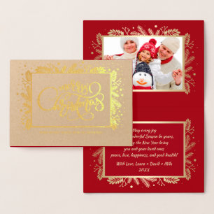 God Jul. Anpassningsbar Photo Luxury Real Folierat Kort