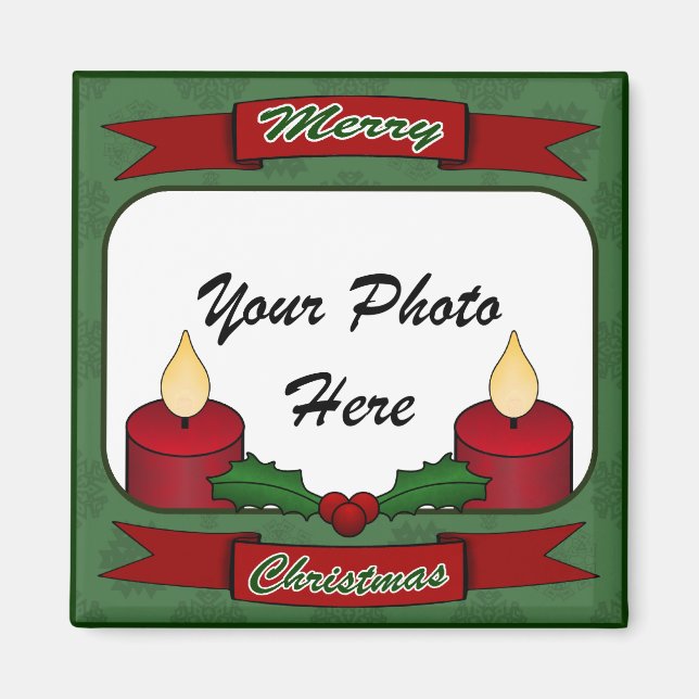 God jul! Anpassningsbar Photo Magnet (Framsidan)