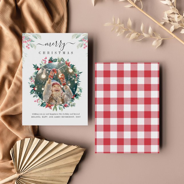 God jul Anpassningsbar Photo Mistletoe Anteckningskort (Skapare uppladdad)