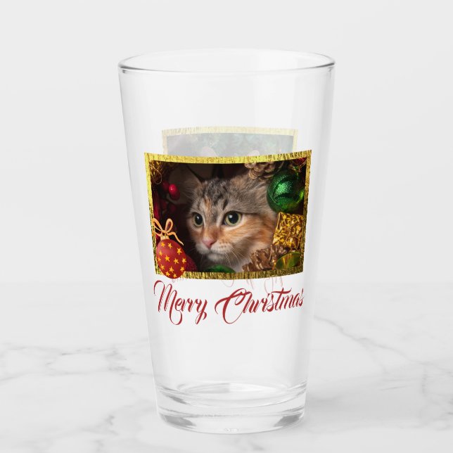 God jul Anpassningsbar Photo Pint Glass Glaskopp (Framsida)