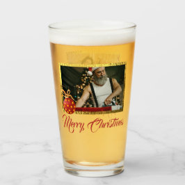 God jul Anpassningsbar Photo Pint Glass Glaskopp