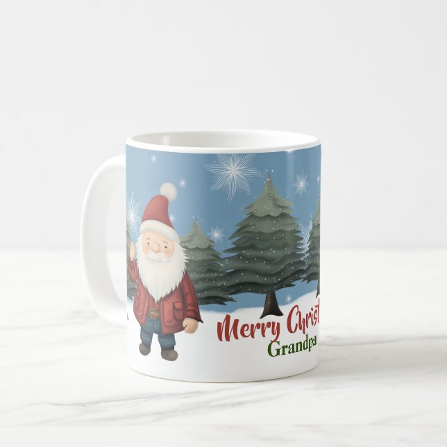God jul Anpassningsbar Santa Gnome Kaffemugg (Framsida vänster)