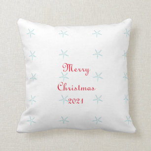god jul Anpassningsbar Starfish Bild Teal White Kudde