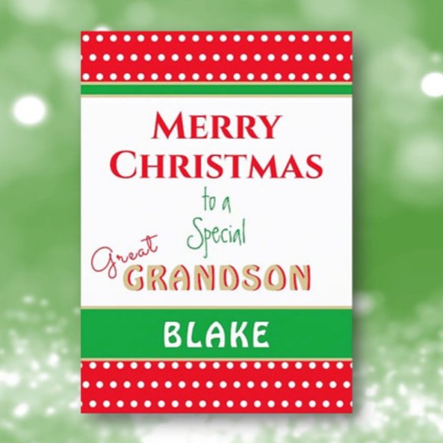 God jul Anpassningsbar Underbarare Grandson-kort Helgkort (Skapare uppladdad)