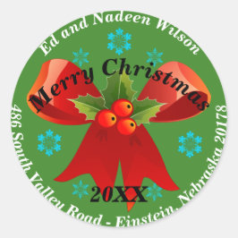 God jul-Anpassningsbarnas returadressetikett för m Runt Klistermärke