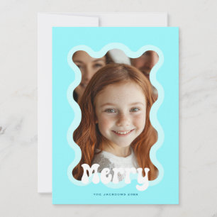 God jul Aqua Scallop Wave Helgdag Design Julkort