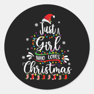 God jul är bara en flicka som Kärlek jul i kväll Runt Klistermärke