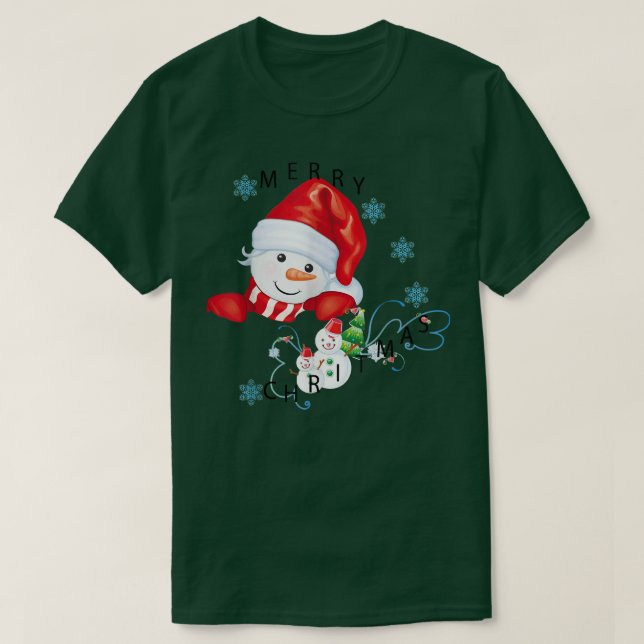 God jul är bäst någonsin snögubbe, unikt, man, två t shirt (Design framsida)