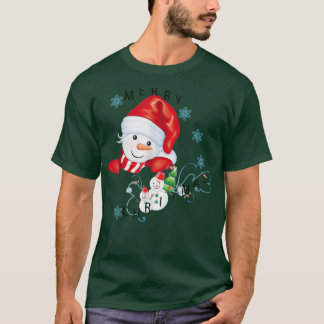 God jul är bäst någonsin snögubbe, unikt, man, två t shirt