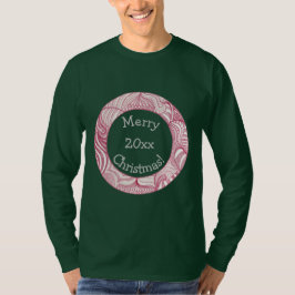 God jul, år, dekorativ röd cirkelskjorta t shirt