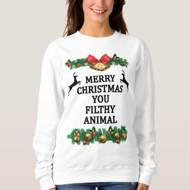 God jul är ditt smutsiga djur t shirt (Framsida)