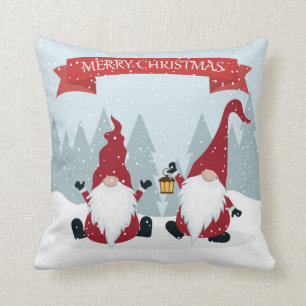 God jul arbeta i trädgården Gnomes Kudde