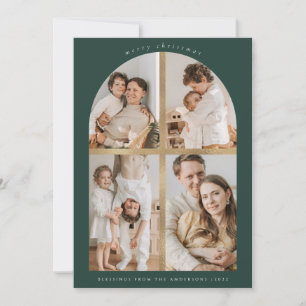 god jul Arch Kor Faux Gold Foil 4 Foton Julkort