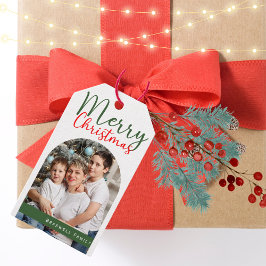God jul Arch Photo Family Moden Presentetikett