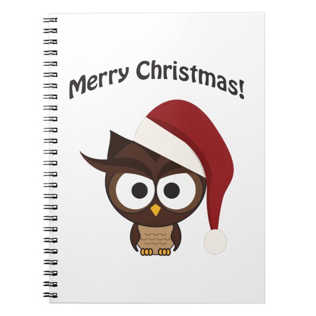 God jul Arg Uggla Anteckningsbok Med Spiral (Framsidan)