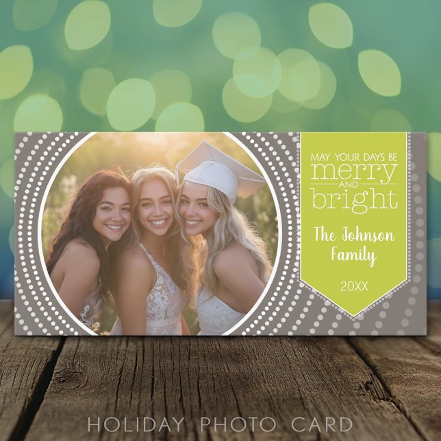 God jul - Art Deco med ett Bild Julkort (Classic Holiday Photo Card)