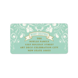 God jul Art nouveau Blommigt Adress Adressetikett