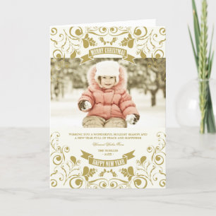 God jul Art nouveau Blommigt , blommande foto Helgkort