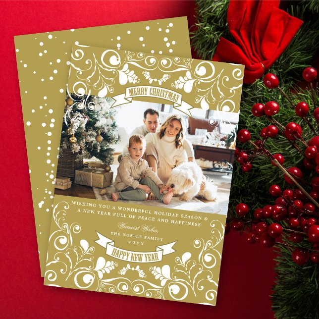 God jul Art nouveau Blommigt , blommande foto Julkort (Skapare uppladdad)