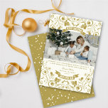 God jul Art nouveau Blommigt , blommande foto Julkort<br><div class="desc">God jul Banner,  Guld Art nouveau dekorativ Blommigt blommar på Elfenbenskustens bakgrund,  jul-/Helgdag fotokort. Designad av tjock*fa*tin. Enkel att anpassa med egen text,  bild eller bild. Kontakta tjock*fa*tin direkt om du vill ha anpassningsbar. Avgifter för anpassningsbar gäller. www.zazzle.com/fat_fa_tin www.zazzle.com/color_therapy www.zazzle.com/fatfatin_blue_knot www.zazzle.com/fatfatin_red_knot www.zazzle.com/fatfatin_mini_me www.zazzle.com/fatfatin_box www.zazzle.com/fatfatin_design www.zazzle.com/fatfatin_ink.</div>