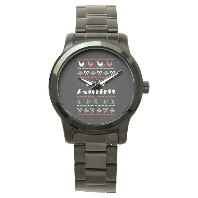 God jul - ASL American Sign Language I Armbandsur (Framsida)