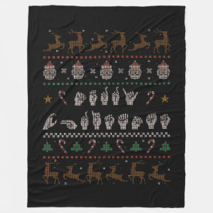 God jul - ASL American Sign Language II Fleecefilt