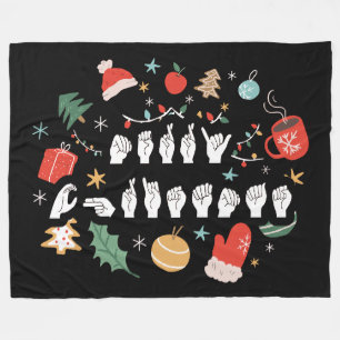 God jul - ASL American Sign Language III Fleecefilt