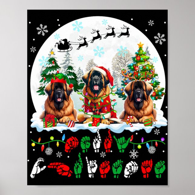 God jul Asl-teckenspråk 3 Santa Leon Poster (Framsidan)