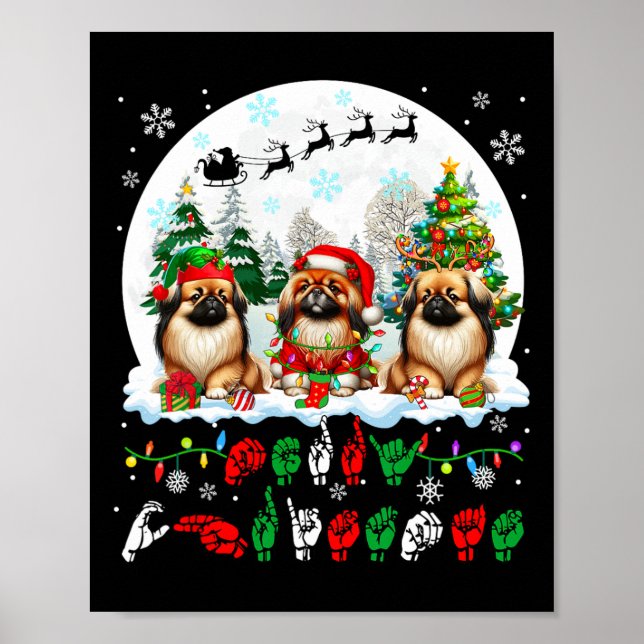 God jul Asl-teckenspråk 3 Santa Peki Poster (Framsidan)