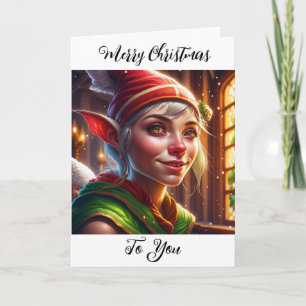 God Jul åt Dig Bedårande Tomte Tack Kort