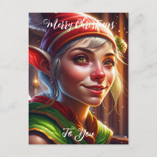 God Jul åt dig Söt tomte Vykort
