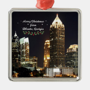 God jul, Atlanta, Georgia Skyline Julgransprydnad Metall
