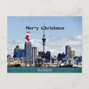 God Jul! Auckland Skyline Vykort