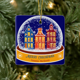 God jul Auntie Snowglobe Village Julgransprydnad Keramik
