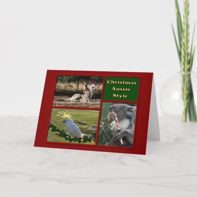 God jul Aussie Animals Helgkort (Framsida)