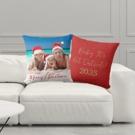 God jul Australian Family Photo Red Kudde