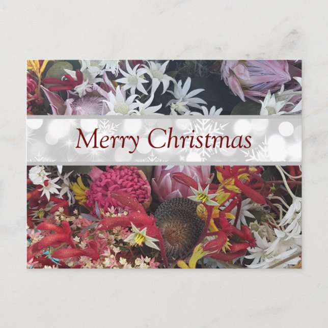 God jul Australian Native Flowers Vykort (Framsida)