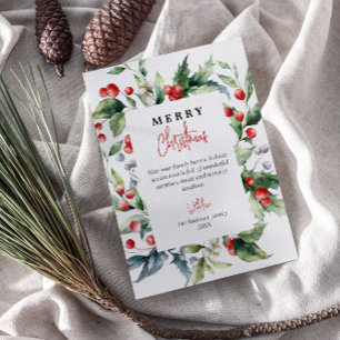 God jul av botaniska rödberries julkort