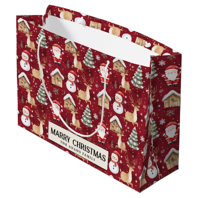 God jul av den röda Anpassningsbarna vid Santa Snö (Baksidan Vinklad)