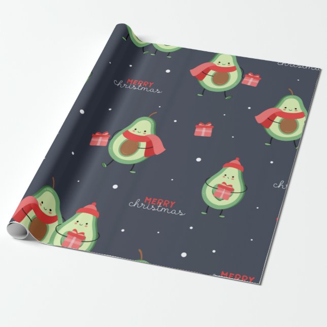 god jul Avocado Presentpapper (Utrullad)