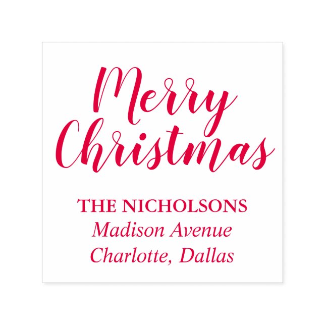 God jul Avslappnad Red Script Helgdag Självfärgande Stämpel (Design)