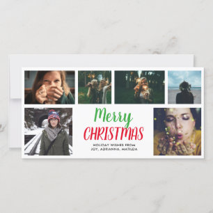 God jul Avslappnad Script sex fotokollage Julkort