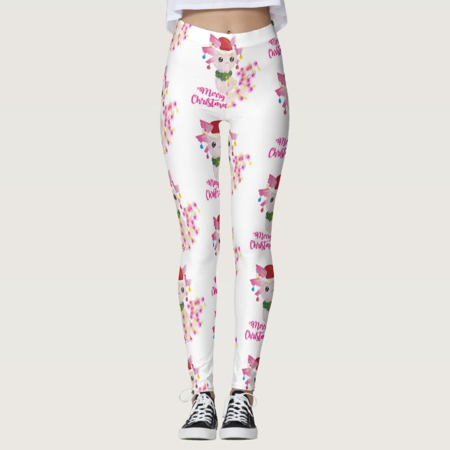 god jul axolotl Santa Leggings (Framsida)
