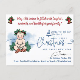 God jul Baby Hälsning från pediatriker Helg Vykort