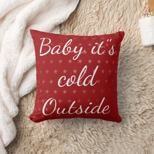 God jul "Baby it's Kall Outside" Kudde (Filt)