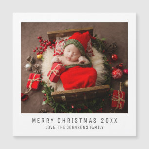 God jul Baby Kids Photo Gift Keepie Idea Magnetisk Inbjudningskort