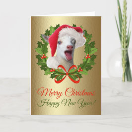 God jul Baby Nigerian Dwarf Goat Kid Helgkort