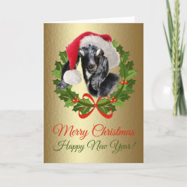God jul Baby Nubian Goat Kid Oljemålning Helgkort
